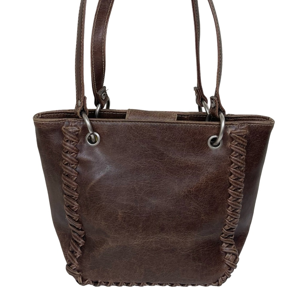 Vintage Fashionexpress Brown Faux Leather Braided Shoulder Purse Mini Y2K Boho